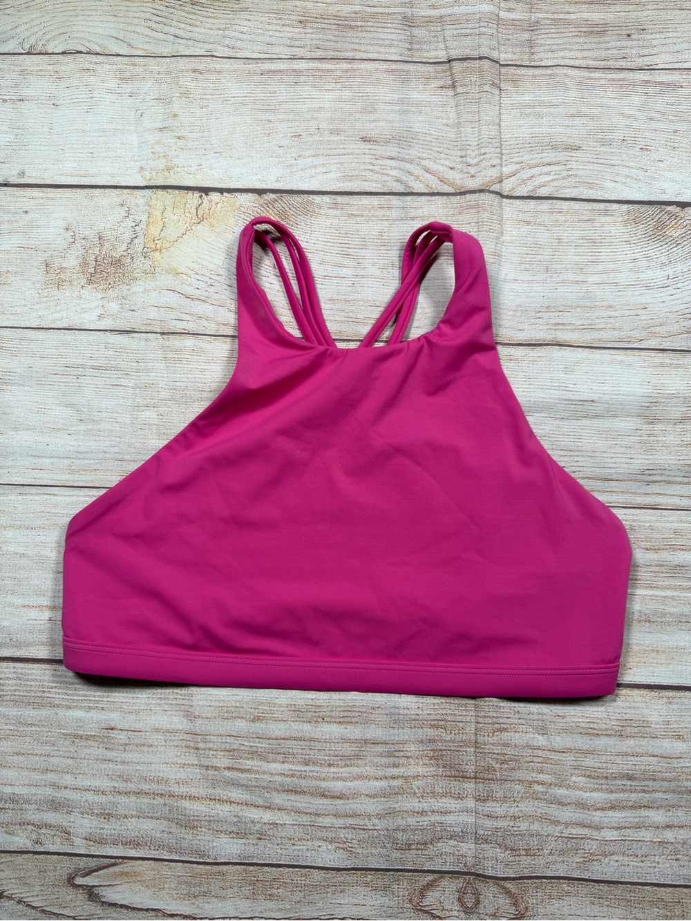 Jolyn Clothing Jada Hot Pink High-Neck Strappy Sports Bra